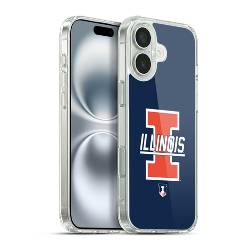 University Of Illinois U Of I University Of Illinois Art Graphics 3 Soft Gel Case for Apple iPhone 16 Plus & MagSafe