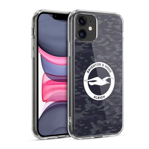 Brighton & Hove Albion F.C Logo Black Camou Soft Gel Case for Apple iPhone 11