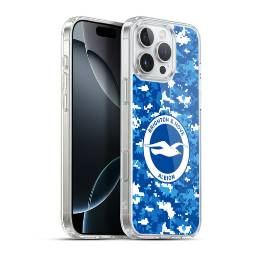 Brighton & Hove Albion F.C Logo Digital Camou Soft Gel Case for Apple iPhone 16 Pro Max & MagSafe