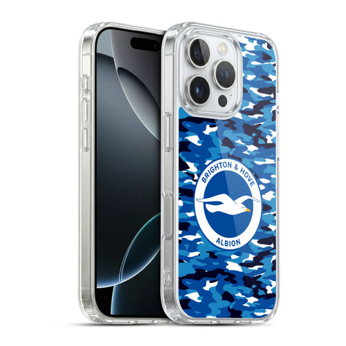 Brighton & Hove Albion F.C Logo Camou Soft Gel Case for Apple iPhone 16 Pro & MagSafe