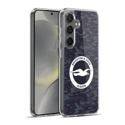 Brighton & Hove Albion F.C Logo Black Camou Soft Gel Case for Samsung Galaxy S24+ 5G & MagSafe