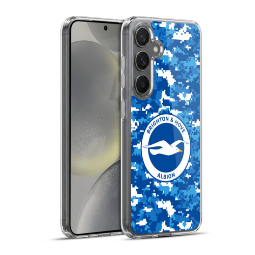 Brighton & Hove Albion F.C Logo Digital Camou Soft Gel Case for Samsung Galaxy S24+ 5G & MagSafe