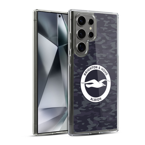 Brighton & Hove Albion F.C Logo Black Camou Soft Gel Case for Samsung Galaxy S24 Ultra 5G & MagSafe