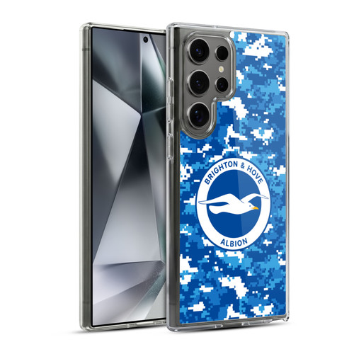 Brighton & Hove Albion F.C Logo Digital Camou Soft Gel Case for Samsung Galaxy S24 Ultra 5G & MagSafe