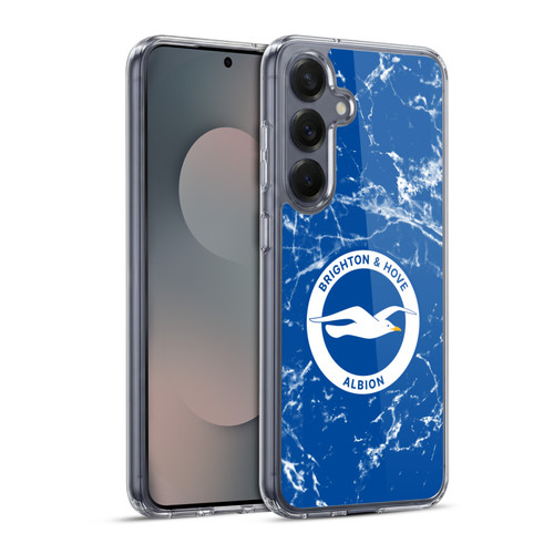 Brighton & Hove Albion F.C Logo Marble Soft Gel Case for Samsung Galaxy S25+ & MagSafe