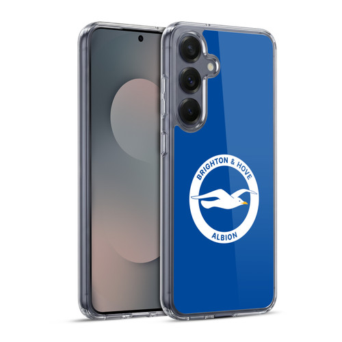 Brighton & Hove Albion F.C Logo Plain Soft Gel Case for Samsung Galaxy S25+ & MagSafe