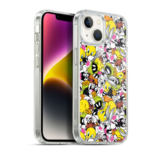 Looney Tunes Patterns Group Soft Gel Case for Apple iPhone 14