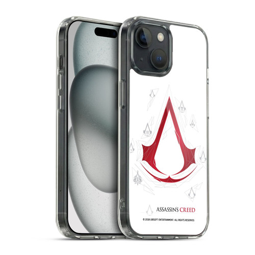 Assassin's Creed Legacy Logo Geometric White Soft Gel Case for Apple iPhone 15 & MagSafe
