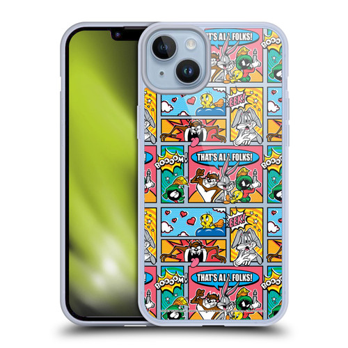 Looney Tunes Patterns Comics Soft Gel Case for Apple iPhone 14 Plus & MagSafe