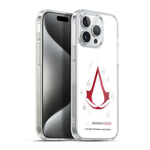 Assassin's Creed Legacy Logo Geometric White Soft Gel Case for Apple iPhone 15 Pro Max & MagSafe