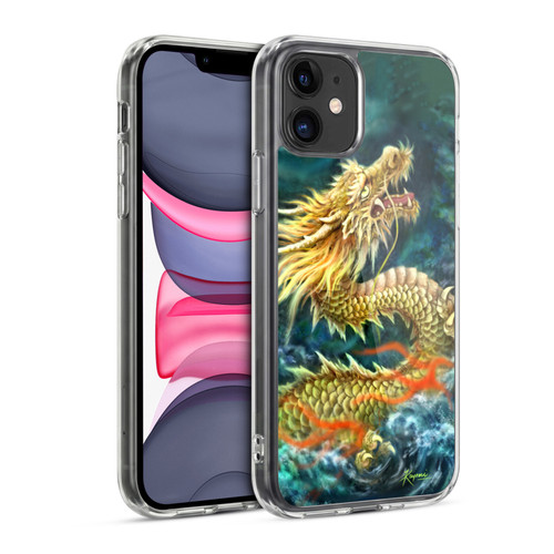 Kayomi Harai Animals And Fantasy Asian Dragon In The Moon Soft Gel Case for Apple iPhone 11
