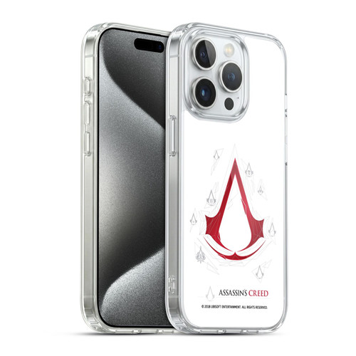 Assassin's Creed Legacy Logo Geometric White Soft Gel Case for Apple iPhone 15 Pro & MagSafe