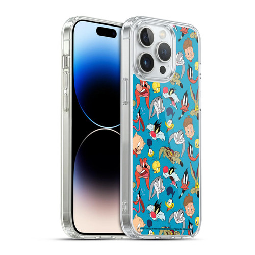 Looney Tunes Patterns Head Shots Soft Gel Case for Apple iPhone 14 Pro Max & MagSafe