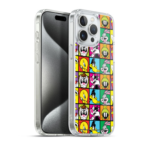 Looney Tunes Patterns Tiles Soft Gel Case for Apple iPhone 15 Pro Max & MagSafe