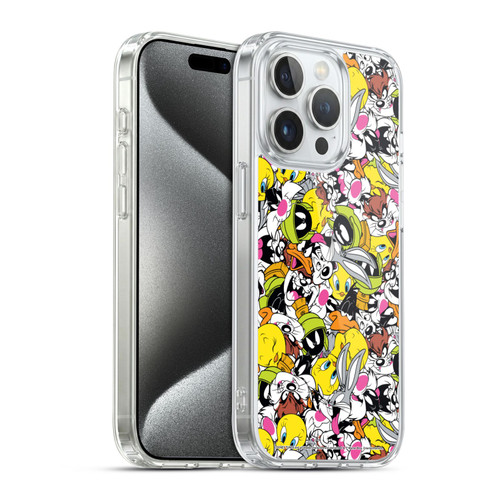 Looney Tunes Patterns Group Soft Gel Case for Apple iPhone 15 Pro & MagSafe