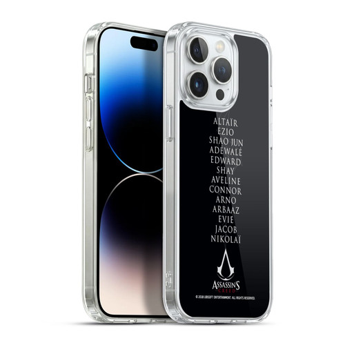 Assassin's Creed Legacy Typography Names Soft Gel Case for Apple iPhone 13 Pro Max & MagSafe