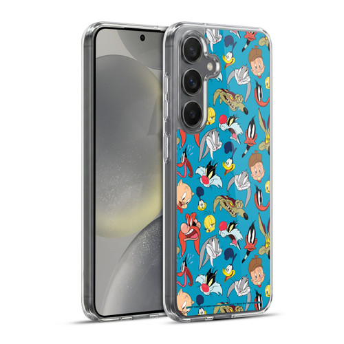 Looney Tunes Patterns Head Shots Soft Gel Case for Samsung Galaxy S24+ 5G & MagSafe