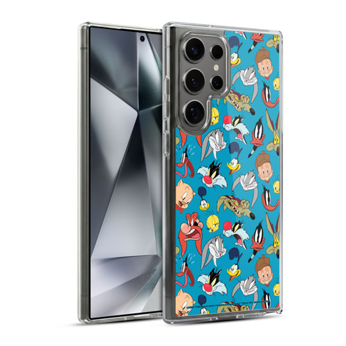Looney Tunes Patterns Head Shots Soft Gel Case for Samsung Galaxy S24 Ultra 5G & MagSafe
