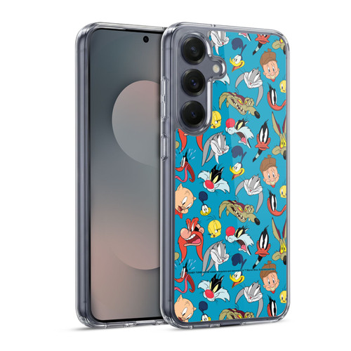 Looney Tunes Patterns Head Shots Soft Gel Case for Samsung Galaxy S25 & MagSafe