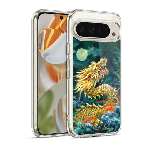 Kayomi Harai Animals And Fantasy Asian Dragon In The Moon Soft Gel Case for Google Pixel 9 / Pixel 9 Pro
