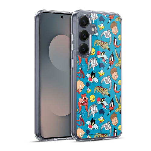 Looney Tunes Patterns Head Shots Soft Gel Case for Samsung Galaxy S25+ & MagSafe