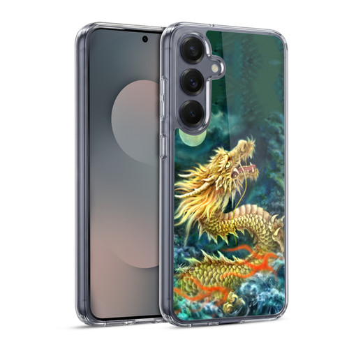 Kayomi Harai Animals And Fantasy Asian Dragon In The Moon Soft Gel Case for Samsung Galaxy S25 & MagSafe