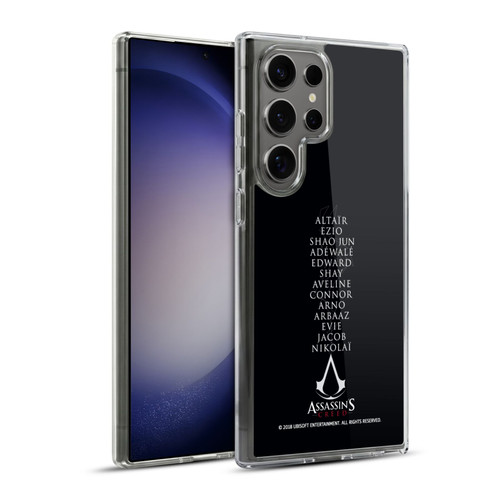 Assassin's Creed Legacy Typography Names Soft Gel Case for Samsung Galaxy S23 Ultra 5G & MagSafe