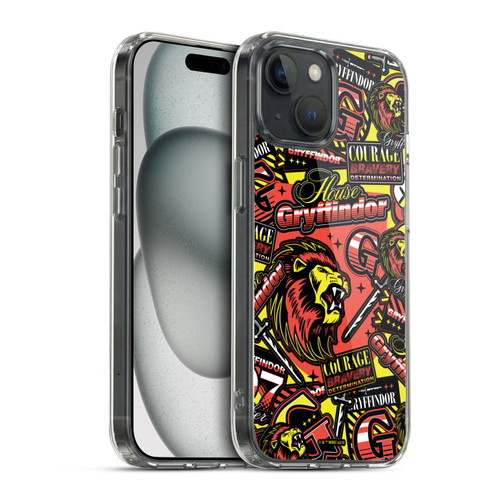 Harry Potter Badge Up House Gryffindor Soft Gel Case for Apple iPhone 15 & MagSafe