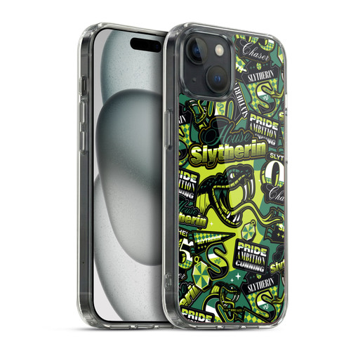 Harry Potter Badge Up House Slytherin Soft Gel Case for Apple iPhone 15 Plus & MagSafe