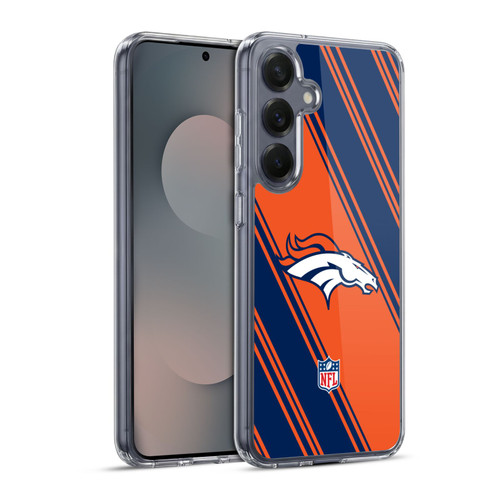 NFL Denver Broncos Artwork Stripes Soft Gel Case for Samsung Galaxy S25+ & MagSafe