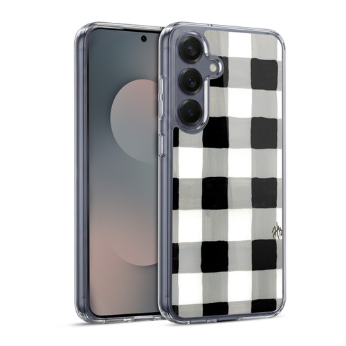 Haley Bush Pattern Painting Buffalo Check Black Soft Gel Case for Samsung Galaxy S25 & MagSafe