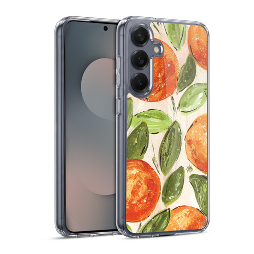 Haley Bush Pattern Painting Orange Splash Soft Gel Case for Samsung Galaxy S25 & MagSafe