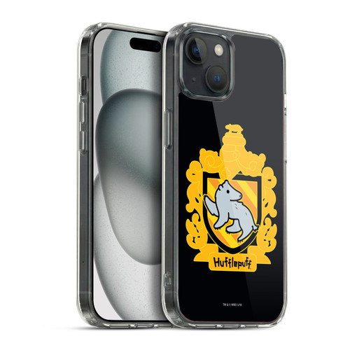 Harry Potter Deathly Hallows I Hufflepuff Crest Soft Gel Case for Apple iPhone 15 Plus & MagSafe
