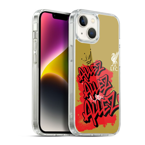 Liverpool Football Club Graffiti Art Allez Allez Allez White Soft Gel Case for Apple iPhone 14