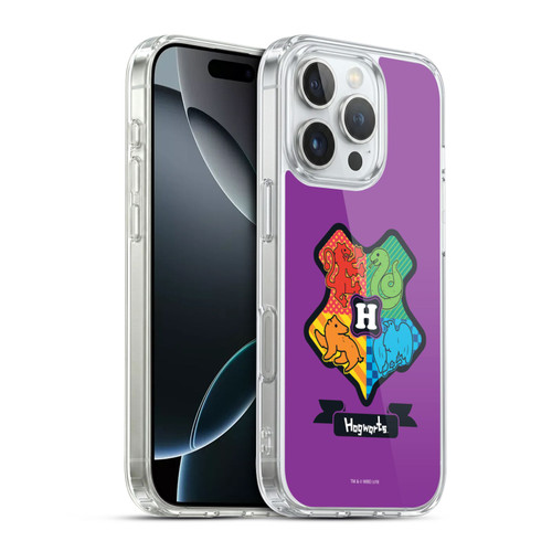 Harry Potter Deathly Hallows I Hogwarts Crest Soft Gel Case for Apple iPhone 16 Pro & MagSafe