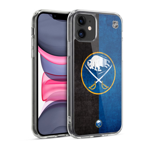 NHL Buffalo Sabres Half Distressed Soft Gel Case for Apple iPhone 11