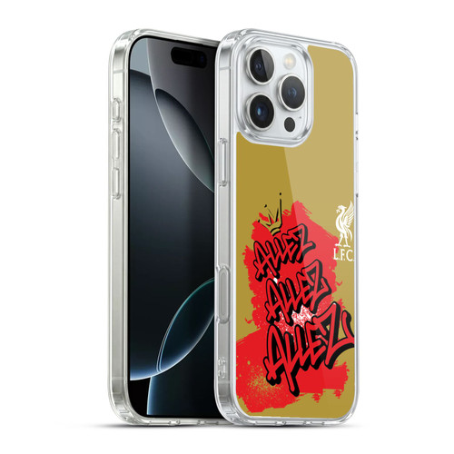 Liverpool Football Club Graffiti Art Allez Allez Allez White Soft Gel Case for Apple iPhone 16 Pro Max & MagSafe