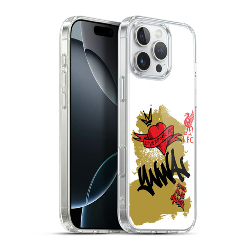Liverpool Football Club Graffiti Art Full Tag Black Soft Gel Case for Apple iPhone 16 Pro Max & MagSafe