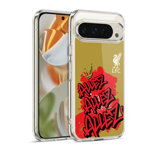 Liverpool Football Club Graffiti Art Allez Allez Allez White Soft Gel Case for Google Pixel 9 / Pixel 9 Pro