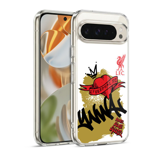 Liverpool Football Club Graffiti Art Full Tag Black Soft Gel Case for Google Pixel 9 / Pixel 9 Pro