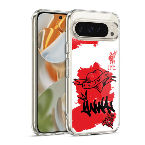 Liverpool Football Club Graffiti Art Full Tag Red Soft Gel Case for Google Pixel 9 / Pixel 9 Pro