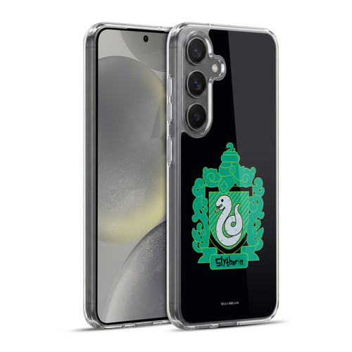 Harry Potter Deathly Hallows I Slytherin Crest Soft Gel Case for Samsung Galaxy S24+ 5G & MagSafe