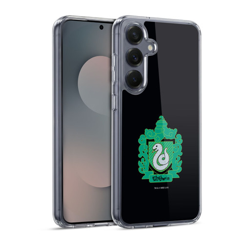 Harry Potter Deathly Hallows I Slytherin Crest Soft Gel Case for Samsung Galaxy S25 & MagSafe