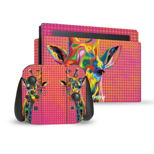 P.D. Moreno Animals II Giraffe Vinyl Sticker Skin Decal Cover for Nintendo Switch Bundle