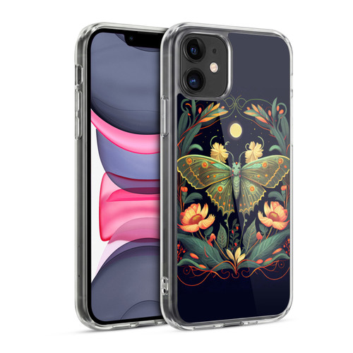 JK Stewart Graphics Lunar Moth Night Garden Soft Gel Case for Apple iPhone 11