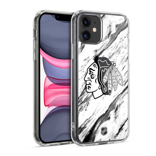 NHL Chicago Blackhawks Marble Soft Gel Case for Apple iPhone 11