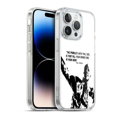 Liverpool Football Club Bill Shankly Quotes Problem White Soft Gel Case for Apple iPhone 14 Pro & MagSafe