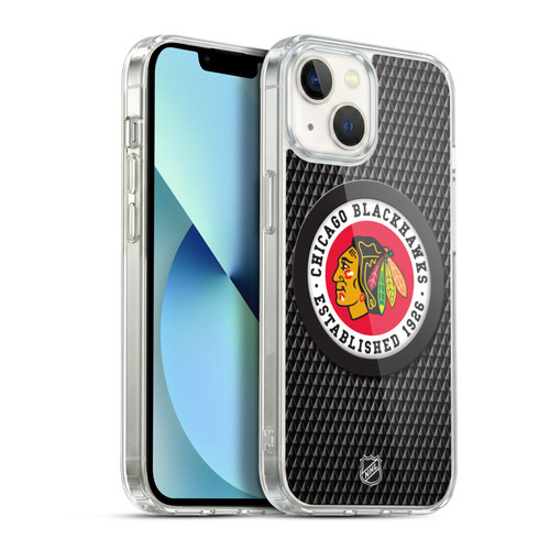 NHL Chicago Blackhawks Puck Texture Soft Gel Case for Apple iPhone 13