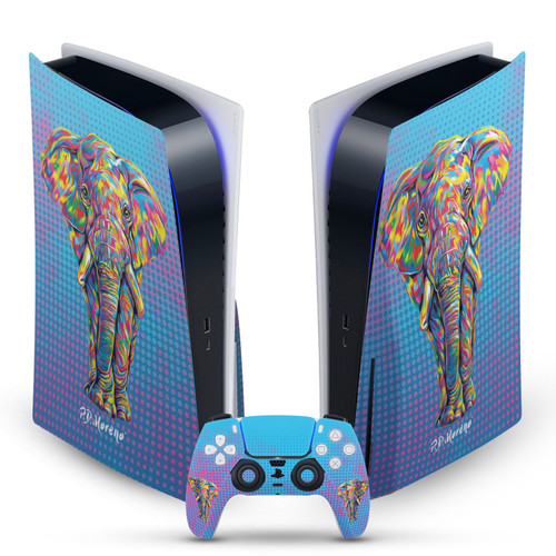 P.D. Moreno Animals II Elephant Vinyl Sticker Skin Decal Cover for Sony PS5 Disc Edition Bundle