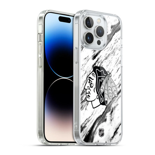 NHL Chicago Blackhawks Marble Soft Gel Case for Apple iPhone 14 Pro Max & MagSafe